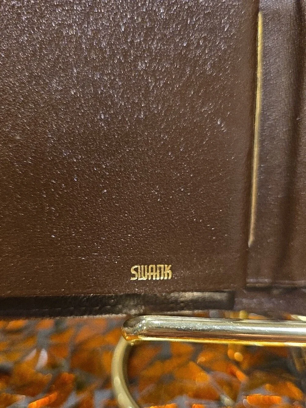 SWANK Brown Leather Bifold Wallet with ID Window